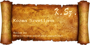 Kozma Szvetlana névjegykártya