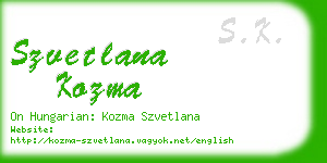 szvetlana kozma business card